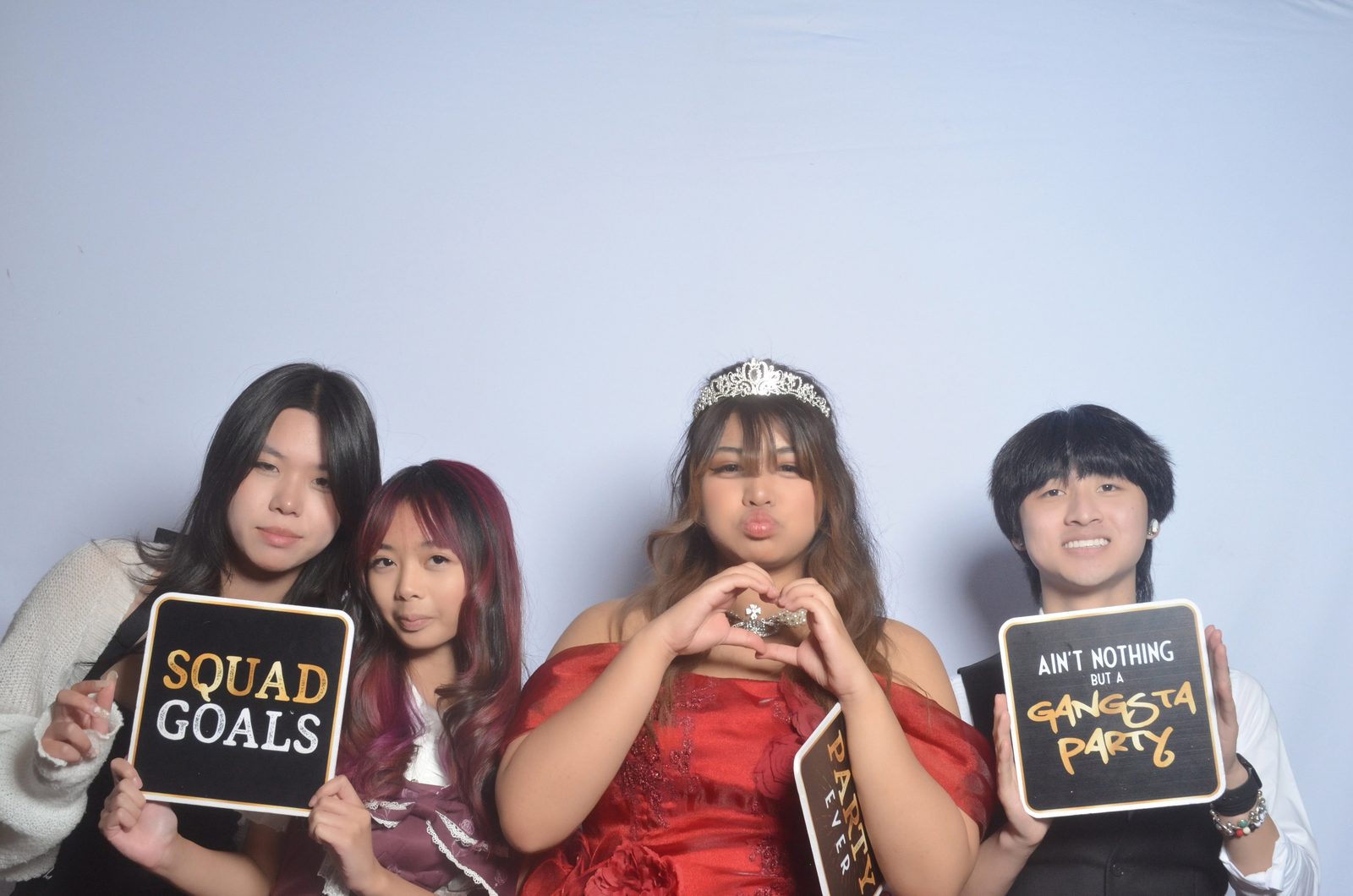 Guests celebrating in the GTABOOTH360 photo booth at a birthday party