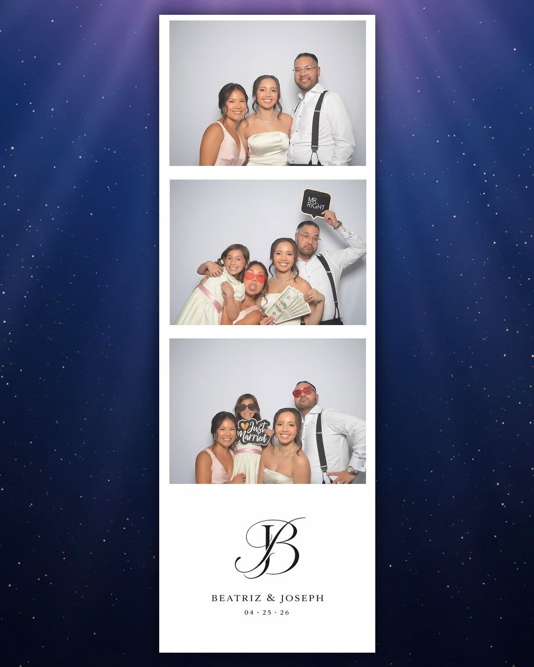 Beatriz & Joseph wedding photo booth strip 1